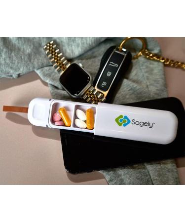 Buy Sagely On-The-Go Daily Travel Pill Organizer - Small 3 Day Pill Box - White | International Shipping Available - Buy Online on GoSupps.com