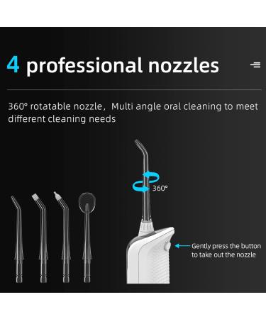 Portable Water Flosser - USB Rechargeable Oral Irrigator with 5 Modes & 4 Nozzles | IPX7 Waterproof for Superior Teeth Cleaning - Buy Online on GoSupps.com