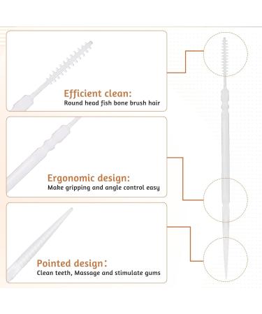 200Pcs 2-in-1 Interdental Brushes & Toothpicks - Soft Bristle Floss Picks in Clear Storage Box for Adults & Kids | Portable Brushpicks for Easy Dental Care - Buy Online on GoSupps.com