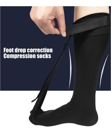 Plantar Fasciitis Sock & Night Splint - Achilles Tendonitis Relief Compression Sleeve for Heel Pain & Arch Support - Large Black Pair - Buy Online on GoSupps.com