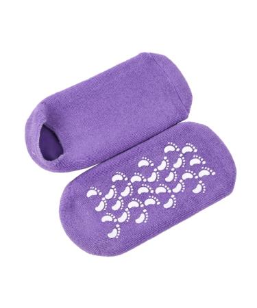minkissy 1 Pair Spa Gel Socks Cracked Heel Socks Moisturizing Cotton Socks Moisturizing Socks for Women Spa Soften Socks Womens Cotton Socks Women Spa Socks Repair Women's Socks Miss Purple