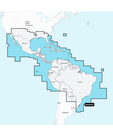 Navionics Marine Cartography Mexico, Caribbean to Brazil, Black