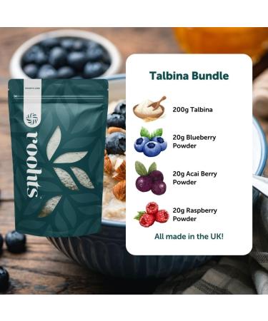 Organic Roohts Talbina Bundle: Barley Flour with Superfoods for Health & Wellbeing | Like Porridge with Berries | Sunnah Food for Gut Health & Energy - Buy Online on GoSupps.com