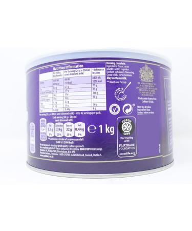 Hot Chocolate Bundle - Cadbury Drinking Chocolate Tin 1kg + Galaxy Instant Hot Chocolate Tin 1kg (2kg) Perfect for Those Warm & Cozy Moments Boxed Treatz - Buy Online on GoSupps.com