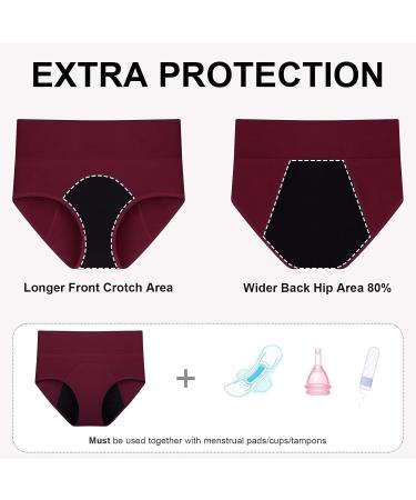 Coskefy Women's Cotton Super High Waist Underpants - 3 Pack Black/Gray/Red | Comfortable & Stylish Underwear - Buy Online on GoSupps.com