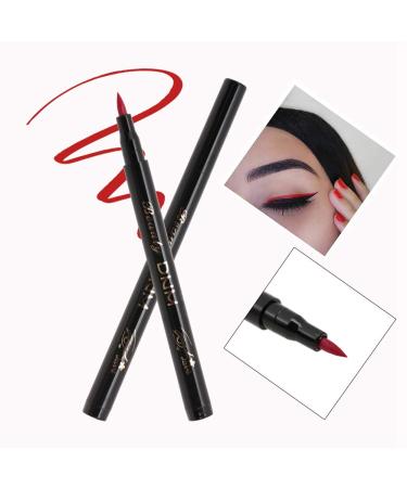 Eye Liner Quick Drying Waterproof Eyeline Makeup Clear Eye Liner Pencil Blue for Touch Up Red Cosplay (06# red)