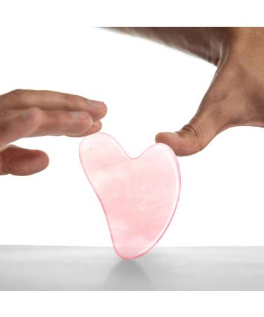 Rose Quartz Gua Sha Tool for Facial Microcirculation - Authentic Pink Stone for Preventing Wrinkles and Boosting Complexion Radiance - Buy Online on GoSupps.com
