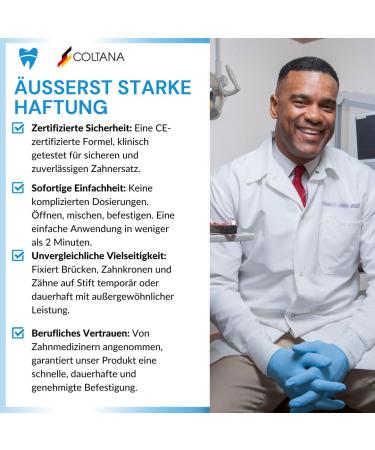 Coltana Dental Cement - Extra Strong Adhesive for Crowns Bridges & Dentures | Self-Curing Tooth Repair Set - Buy Online on GoSupps.com