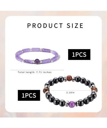 Tecki Amethyst Magnetic Bracelets - Stretch Anti-Fatigue Jewelry for Healthy Living | Durable Gift for Friends & Family - Buy Online on GoSupps.com