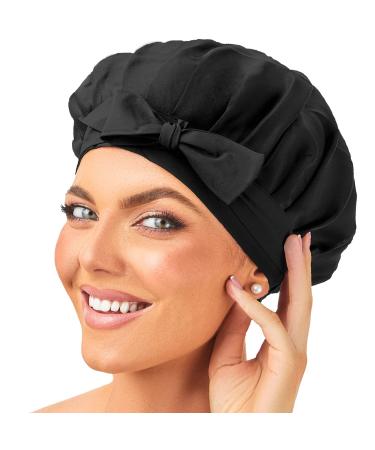 Premium Mulberry Silk Bonnet - Adjustable & Breathable Sleep Cap for Curly Hair - Buy Online on GoSupps.com