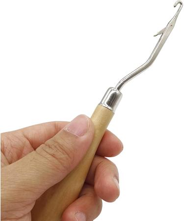 Royhoo 10PCS Wooden Bent Latch Hook Tool Knitting Needle with Wood Handle - Ideal for Crafts & Carpets - Buy Online on GoSupps.com