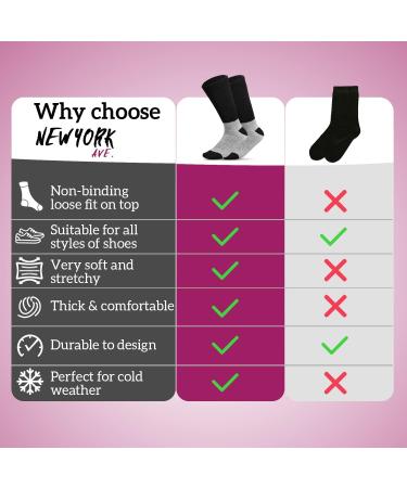 Thermal Diabetic Socks | Warm Winter Non-Binding Loose Crew | Men Women Unisex (9-11) - 12 Pairs - Buy Online on GoSupps.com