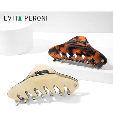 Evita Peroni Large Black Acetate Hair Claw Clips for Women - Strong Teeth, Thick Hair - Buy Online on GoSupps.com