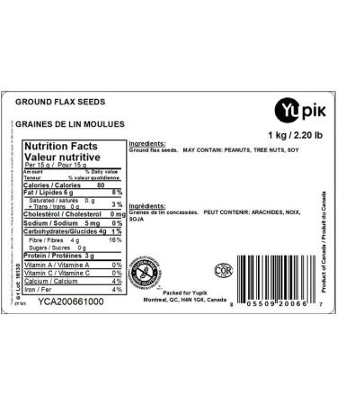 Yupik Natural Black Chia Seeds 1Kg/2.2 lbs. Imported from Canada) & Ground Flax Seed Meal (Powder) 1Kg 1 kg (Pack of 2) Black Chia Seeds - Buy Online on GoSupps.com