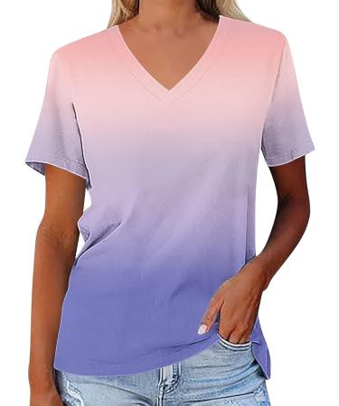 Shop Women's V/O Neckline T-Shirt Blouse - Solid Tunic Short Sleeve Tops & Sale Up to 4XL - Buy Online on GoSupps.com