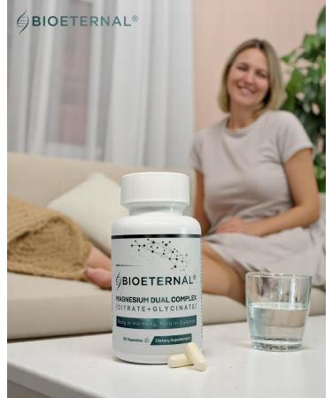 Bioeternal Magnesium Dual Complex Citrate + Glycinate Formula 60 Capsule 600 MG - Buy Online on GoSupps.com