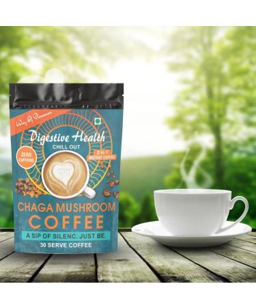 Way Of Pleasure Chaga Mushroom Instant Caffeine Free Coffee For Reduce Stress & Boost Immunity For Men And Women 45G - Buy Online on GoSupps.com