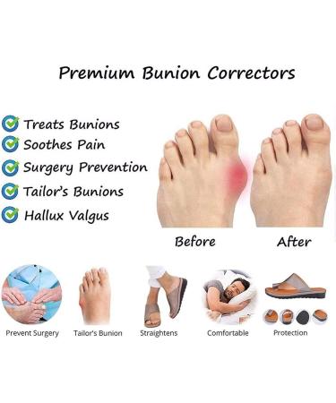 Bunion Corrector Sandals for Women - Pain Relief & Hallux Valgus Correction - Size 7, Black - Buy Online on GoSupps.com