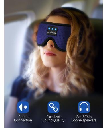 LC-dolida Sleep Mask with Bluetooth Headphones - 3D Sleeping Headphones for Side Sleepers - Elegant Blue - Buy Online on GoSupps.com