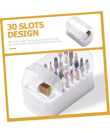 Healeved Grinding Head Cleaning Box Nail Bits Nail Grinding Head Holder Nail Salon Product Reusable Nail Drill Bit Nail Room Accessories Charm Holder Plastic Storage Rack Women's Ceramics - Buy Online on GoSupps.com