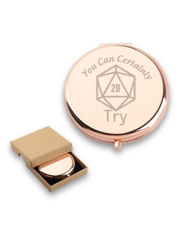 WUSUANED DND Makeup Mirror You Can Certainly Try Play Funny RPG Gamer Gift for Gaming Player (You Can Certainly Try Mirror)