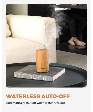 Muson Mini Essential Oil Diffuser - USB Powered Aroma Mist Humidifier for Car Office Travel - Colorful Mood Lights - Ultra Quiet Auto Shutoff - 100ml Wood Grain - Buy Online on GoSupps.com