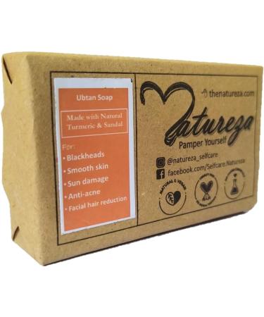 Natureza Organic Handmade Ubtan Turmeric Sandalwood Soap 90g - Buy Online on GoSupps.com