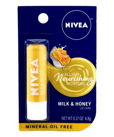 NIVEA A Kiss of Milk & Honey Natural Defense & Soothing Lip Care 0.17 oz (Pack of 4) - Buy Online on GoSupps.com