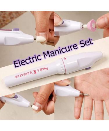 RuiChy 5-in-1 Electric Manicure Set: Nail Drill File Grinder Grooming Kit with Nail Brush, Callus Remover, Buffer, Polisher - Ideal for Home or Salon Pedicures - Buy Online on GoSupps.com