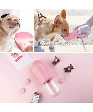 Sayapeiy Portable 350ml Dog Water Bottle - Antibacterial Travel Dispenser for On-the-Go Hydration - Perfect for Outdoor Adventures - Pink - Buy Online on GoSupps.com