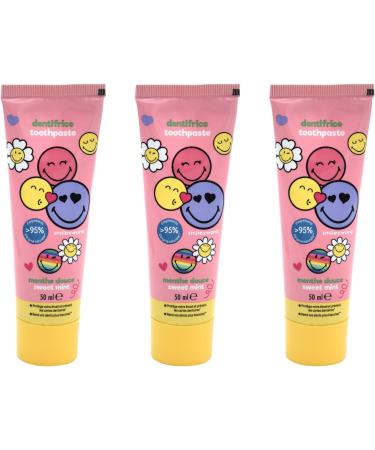 Smiley Children's Toothpaste Set - Sweet Mint 3x50ml | White Teeth & Great Taste - Buy Online on GoSupps.com
