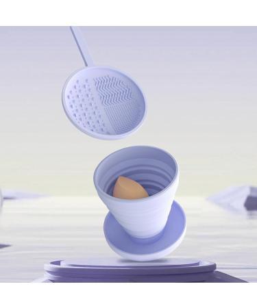 1/2 Set Makeup Brush Cleaner Bowl - Makeup Brushes Cleaning Tool Reusable Decorative Makeup Supplies | Multifunctional Makeup Brush Cleaning Bowl For Home Powder Pads Sponges Brushes Purple - Buy Online on GoSupps.com