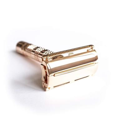 SUP Classic Metal Razor - Double-Edged Reusable Eco-Friendly Unisex with 5 Replacement Blades - Rose Gold Gilded Pink - Buy Online on GoSupps.com