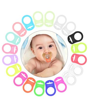 Vicloon Baby Dummy Pacifier Holder Clip Adapter 20pcs Silicone Dummy Clips Adapter Baby Pacifier Ring Holder Clip Adapter for Baby Boys Girls-Multicolor 20Pcs-Multicolor - Buy Online on GoSupps.com