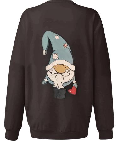 Festive Women's Christmas Sweater - Santa Claus & Moose Print Pullover | 3XL Navy Ugly Xmas Top - Buy Online on GoSupps.com