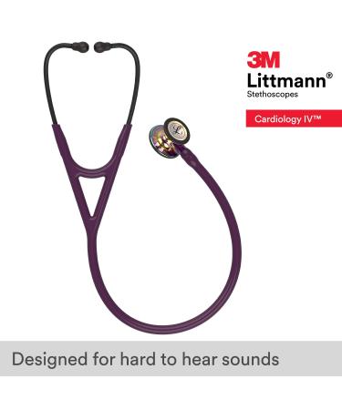 3M Littmann Cardiology IV Stethoscope 6239 - High Polish Rainbow Chestpiece - Plum Tube - Violet Stem - Black Headset - Buy Online on GoSupps.com