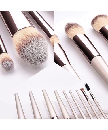 14-Piece Champagne Gold Makeup Brush Set - Premium Wood Handle Beauty Tools for Foundation & Eye Shadow - Buy Online on GoSupps.com