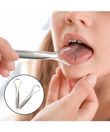 Stainless Steel Tongue Cleaner Set - 2 Pieces Tongue Scraper & Brush for Enhanced Oral Hygiene | Durable Easy-to-Use & Eco-Friendly - Buy Online on GoSupps.com