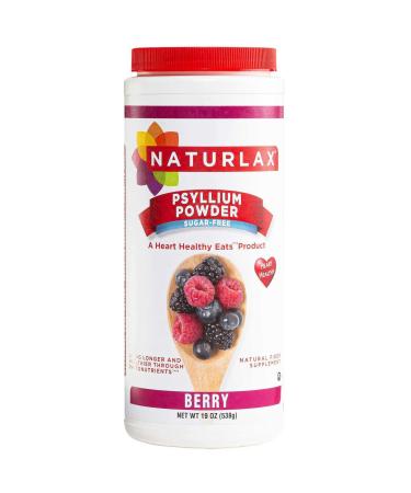 NATURLAX Sugar-Free Psyllium Husk Fiber Powder, Berry Flavored 19 oz Berry 1.18 Pound (Pack of 1)