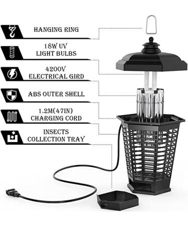 SEFAX Mosquito Killer Lamp Mosquito Killer Outdoor Mosquito Lamp - 4200 Volt Grid & 18W UV Light Bulbs Attracting Mosquitoes Waterproof Electric Shock Mosquito Killer - Buy Online on GoSupps.com