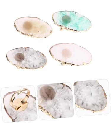  ARTSEWPLY 4 Piece Resin Marble Nail Art Mixing Palette Multifunctional Color Mixing Display Plate for Nail Polish Gel Makeup Suitable for Professional Home Use - Buy Online on GoSupps.com