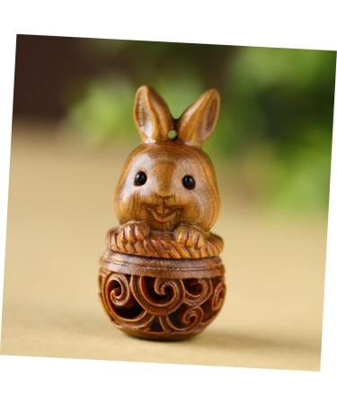 Minkissy 4-Piece Sandalwood Necklace Trailer Set | Essential Oil Ring & Rabbit Holder | Chinese Dcor Jewelry & Fragrance Bracket - Buy Online on GoSupps.com