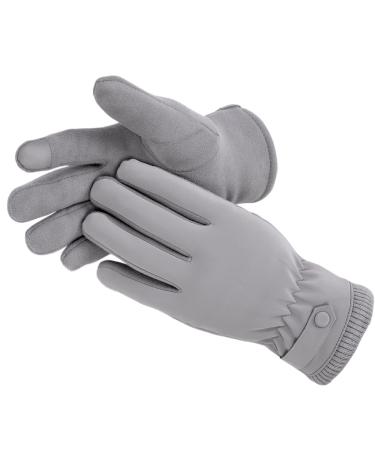 Kingmate Thermal Gloves Women Winter Outdoor Cycling Gloves Warm Fleece in Running Gloves with Touchscreen Function Gray