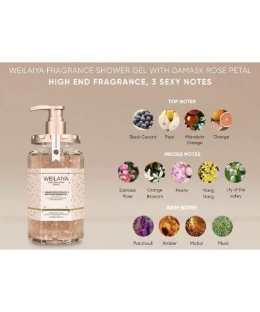 Shop 3X Damask Weilaiya Grand Rose Extract Shower Gel 450mL + FREE Niacinamide Pecan Body Scrub 200mL - International Shipping Available - Buy Online on GoSupps.com