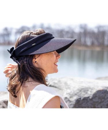 Scala Women's Black Visor Hat with Wide Brim - One Size | Stylish Sun Protection - Buy Online on GoSupps.com