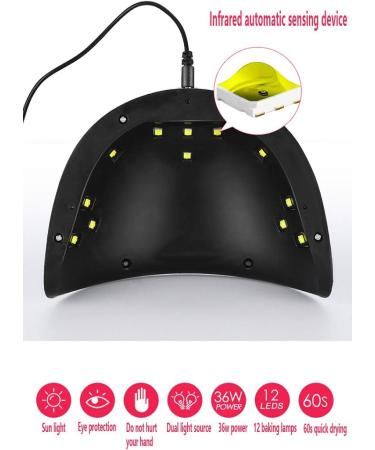 DXIA 36W UV LED Nail Dryer with Timer & USB - Fast Gel Nail Curing Lamp White - Buy Online on GoSupps.com