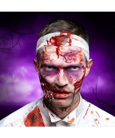 Wound Bruise SFX Halloween Makeup Kit - 6 Color Oil Based Face Paint Edible Fake Blood Dark Coagulated Scar Gel 7 Sponges for Stage & Cosplay - Buy Online on GoSupps.com