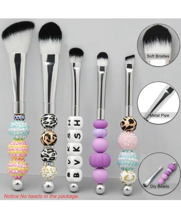 Fattoz Beadable Makeup Brushes Unique Brushes Silicone Beads DIY Makeup Cosmetic Brushes Beaded Brushes Kit for DIY - Buy Online on GoSupps.com