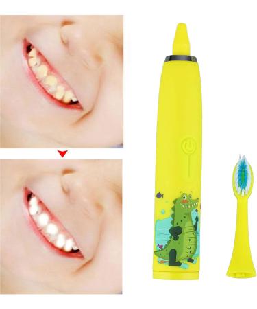 ZJchao Electric Toothbrush for Children - USB Charging 4 Gears 8 Heads Soft Bristles Ergonomic Design (Yellow) - Buy Online on GoSupps.com