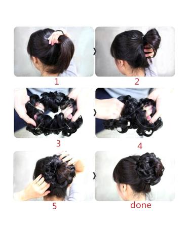 Frcolor Hair Tie Hairpiece - Messy Wavy Bun Synthetic Hair Extension for Updos (14H613) | International Shipping Available - Buy Online on GoSupps.com